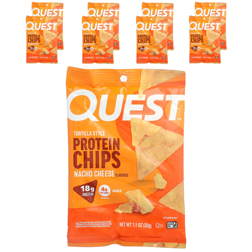 Quest Nutrition, Протеиновые чипсы по типу тортилья, сыр начо, 8 пакетиков по 32 г (1,1 унции)