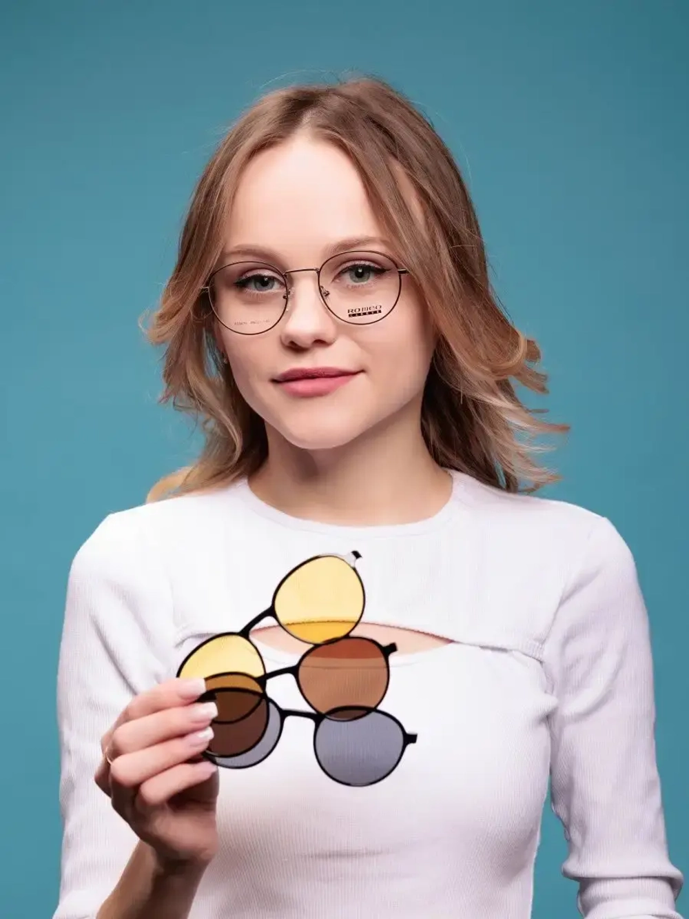 Оправа для очков с магнитными накладками 4в1