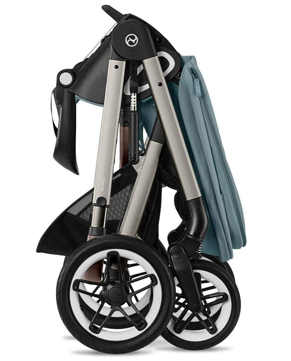 Коляска Cybex Talos S Lux TPE complete Aton B2 Bay Blue Base One 4 в 1 Stormy Blue с дождевиками