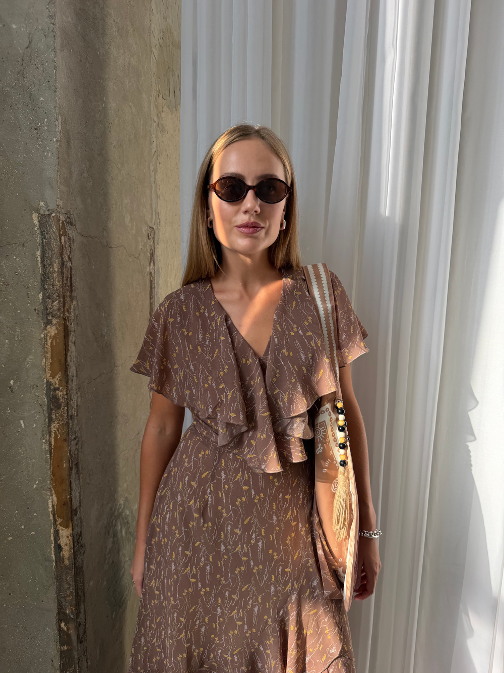 Платье Нежность миди шоколадный