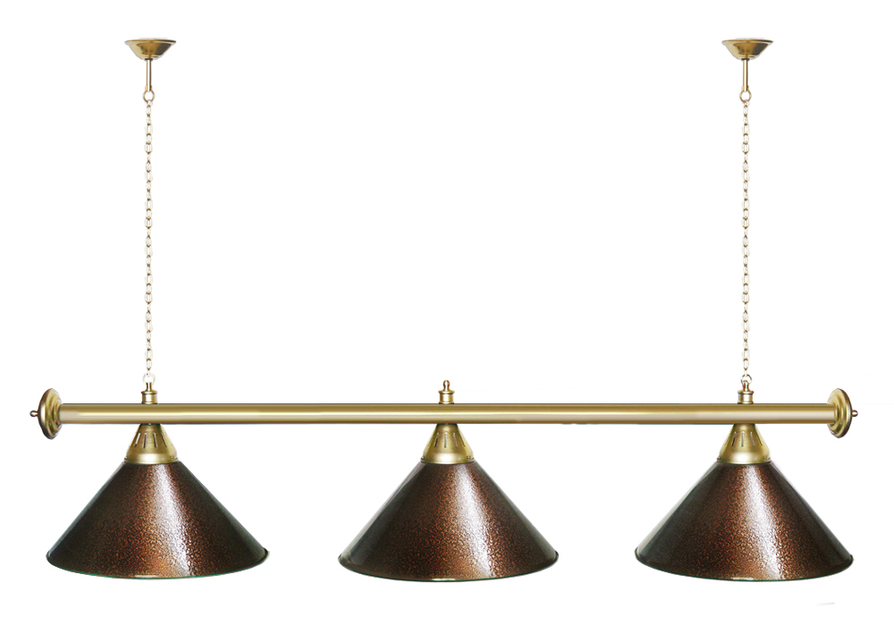 Лампа STARTBILLIARDS 3 пл. (плафоны зеленые,штанга зеленая,фурнитура золото)