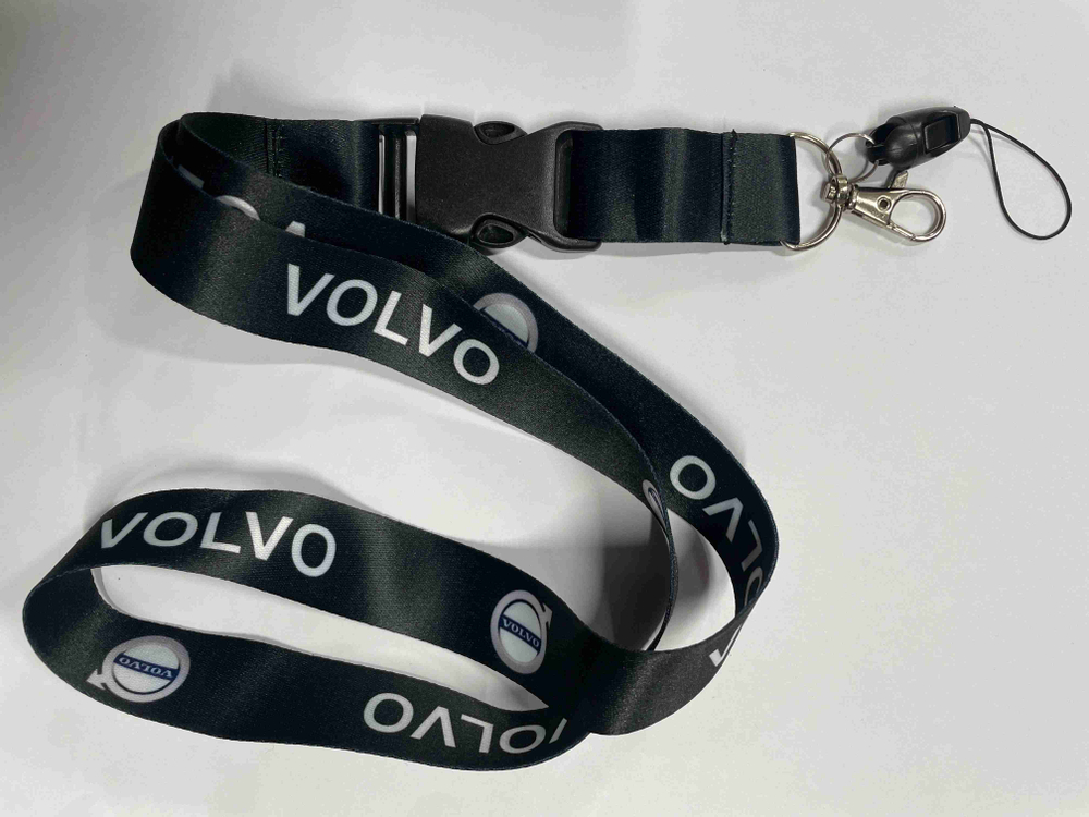 Volvo (Черный) / Брелок, шнурок для ключей на шею Volvo (Вольво), ланъярд, крафт, черный (1 шт)