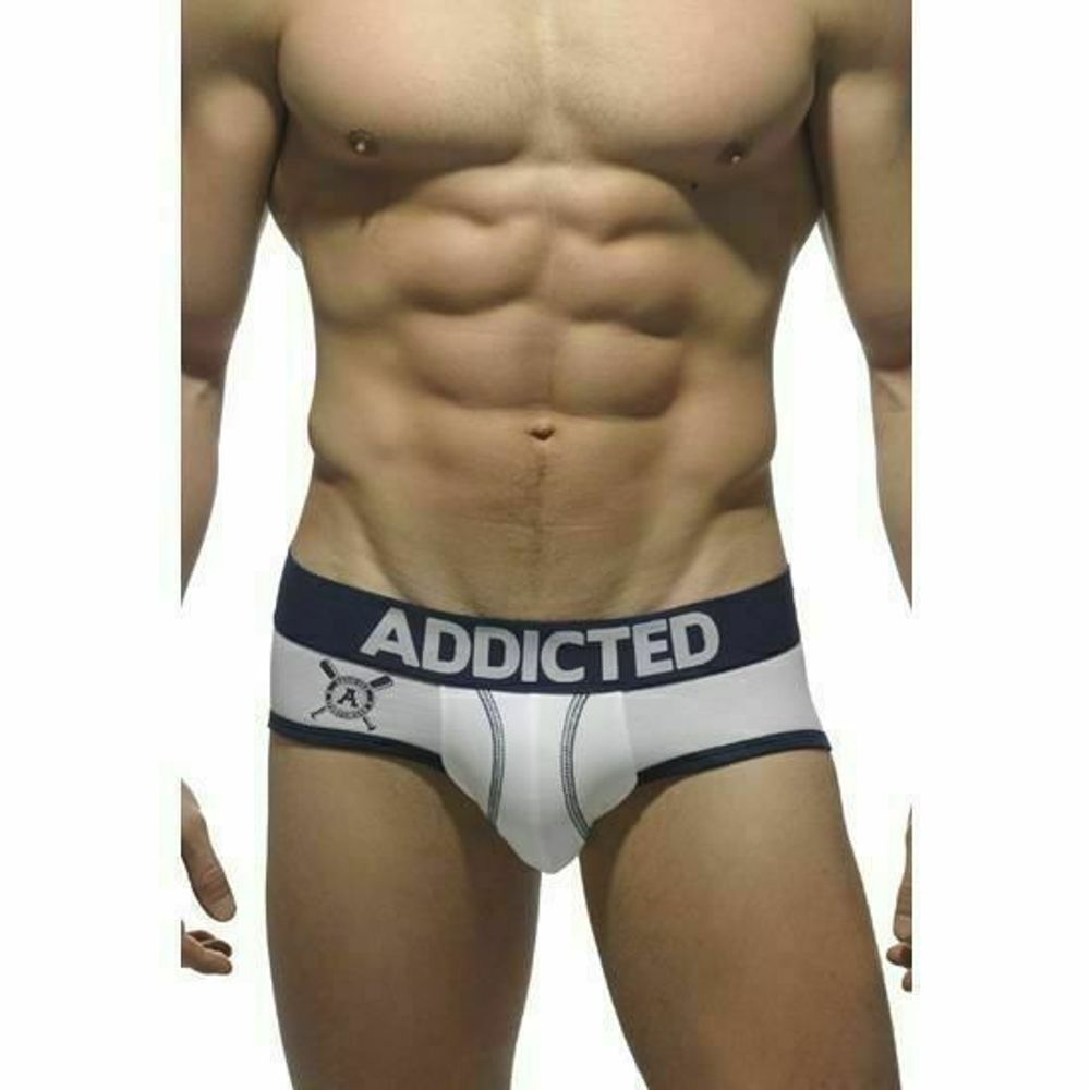 Мужские трусы брифы бело-синие Addicted Бейсбол