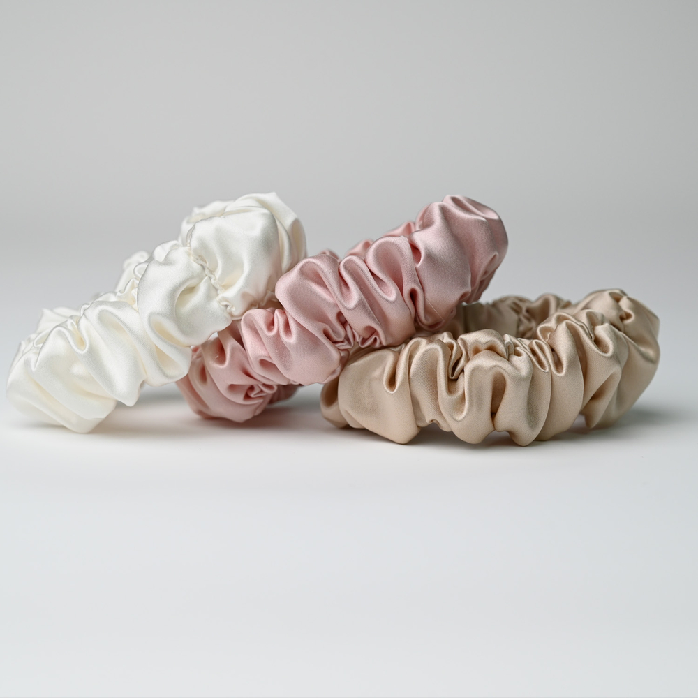 Набор резинок для волос "Medium" | молочно-белый, шампань, жемчужно-розовый