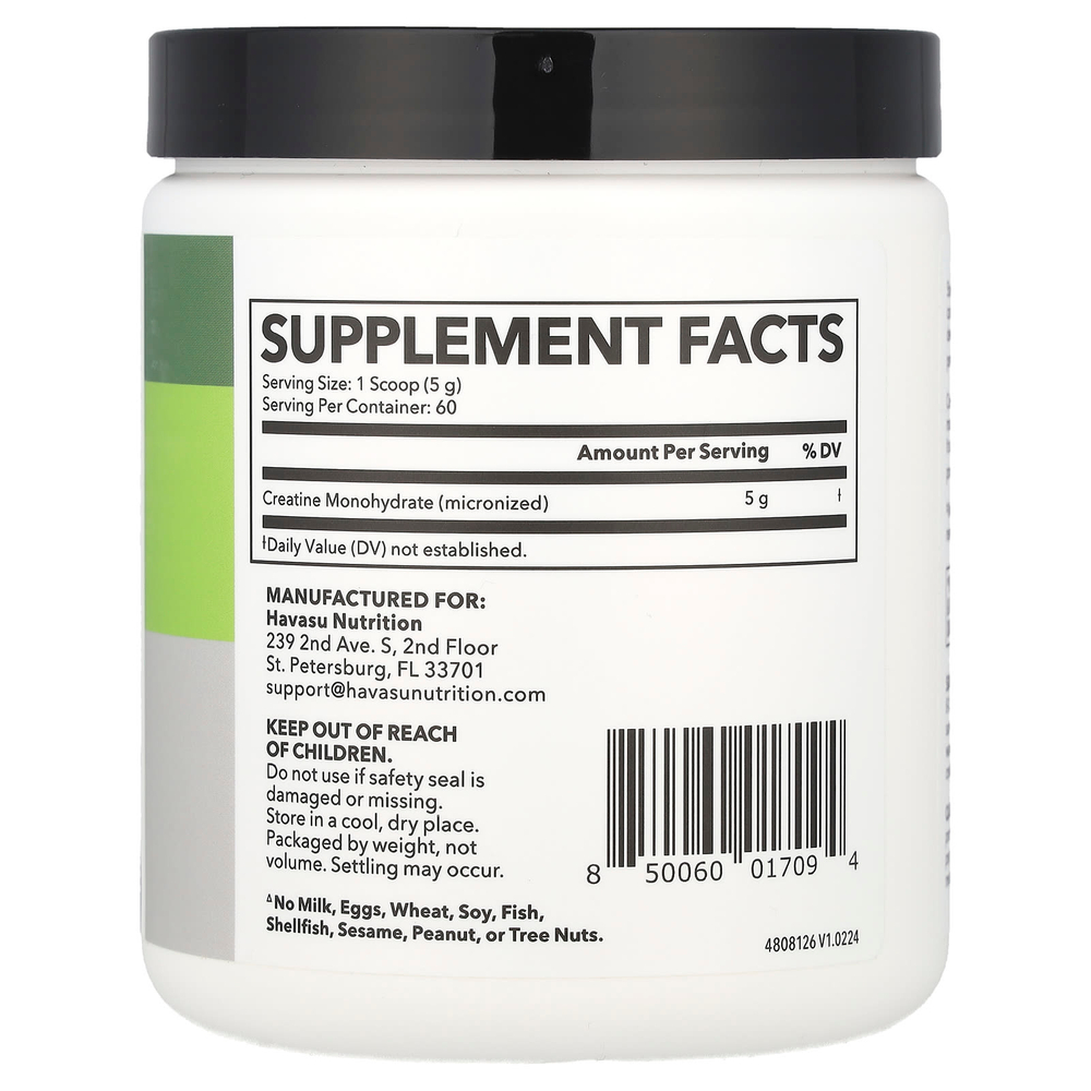 Havasu Nutrition, Моногидрат креатина, без добавок, 300 г (10,06 унции)