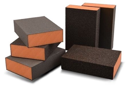 Губка абразивная P100, 4-x сторонняя, 99x69x26 мм