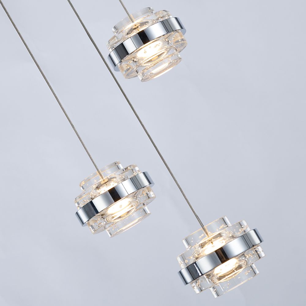 Подвесной светильник MD22030002-3A chrome/clear