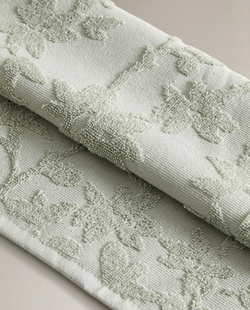 Zara Home - Жаккардовое банное полотенце с цветочным рисунком, синий, 90х150 см