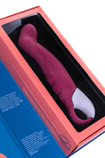 Вибратор Satisfyer Vibes Petting Hippo с загнутым кончиком - 22,9 см.
