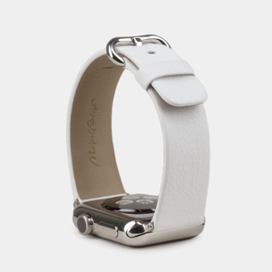 Ремешок для Apple Watch 44/45/46 mm из кожи теленка, белого цвета