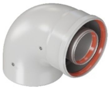 ROMMER RCA-6010-000090 Отвод промежуточный раструбн. 90 гр. 60/100 (наружный диаметр мама/папа)