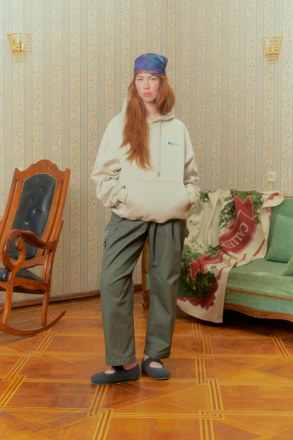 Худи Called a Garment Logo Mess "Beige"