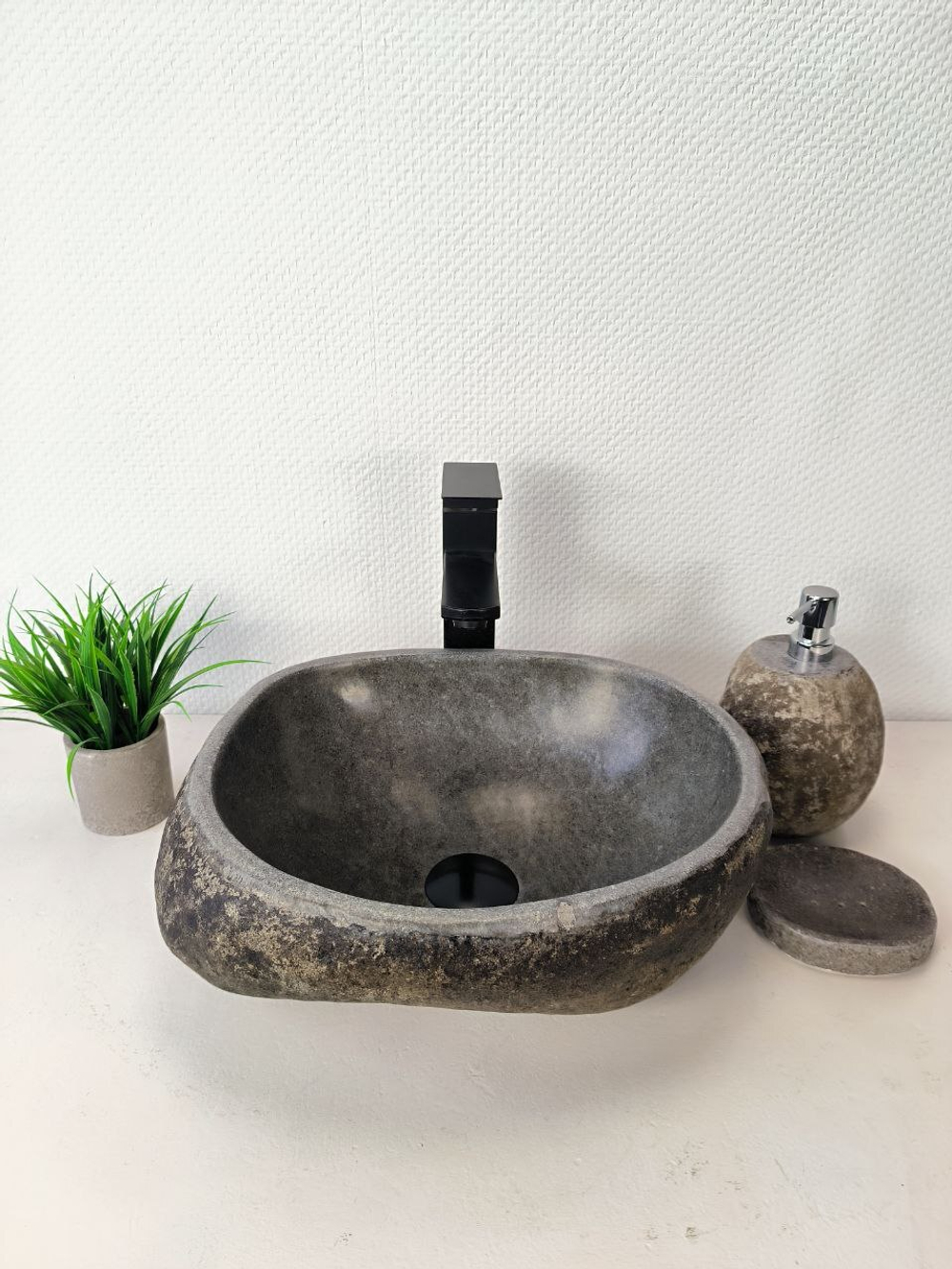 Раковина из речного камня RS-65994 39х31х16 из натурального камня