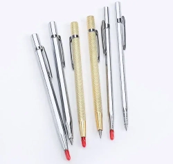 Чертилка разметочная с победитовым наконечником, 145мм, 1 шт, цвет: серебристый