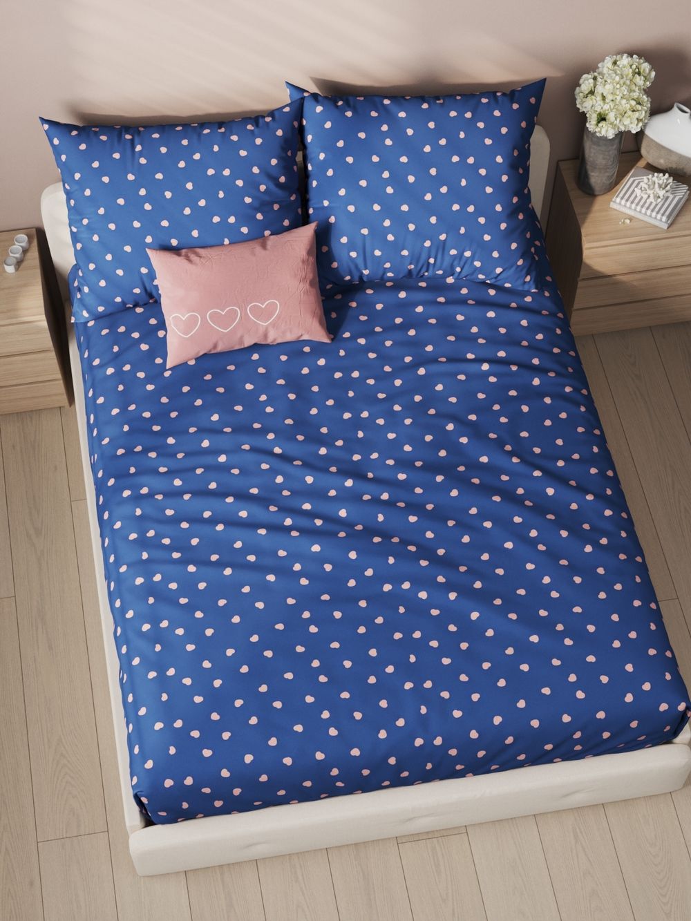 Постельное белье Полисатин Мечта "Любимый" семейное  Наволочка 50х70 см 2 шт Простынь на резинке 160x200 см Пододеяльник 145x215 см 2шт