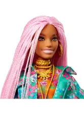 Кукла Барби Экстра с розовыми косичками GXF09