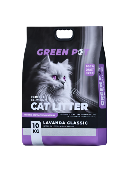 Green pet бентонитовый наполнитель для кошек гранулированный лаванда