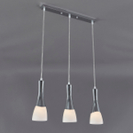 Подвесной светильник 3х60Вт E27, металл/стекло, хром/белый