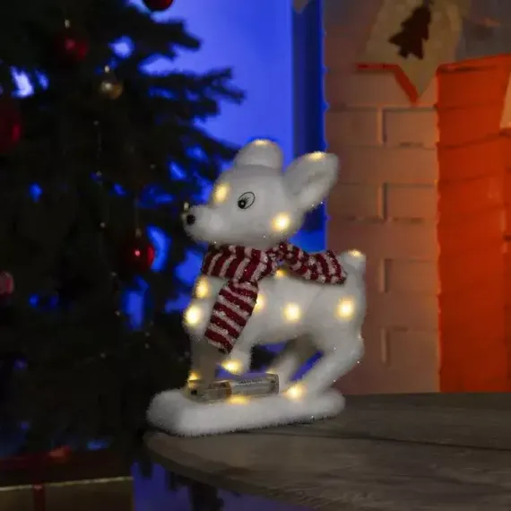 Светодиодная фигура Оленёнок 18×28×14 см., батарейки ААх2, теплые LED, Luazon Lighting (4843996)