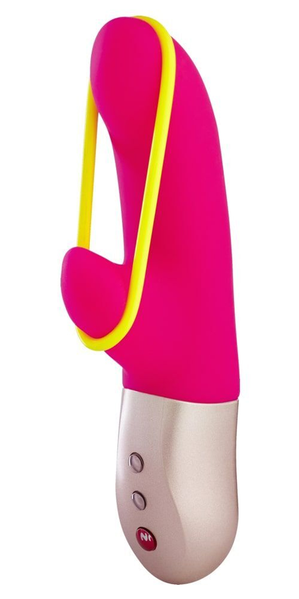 Ярко-розовый мини-вибратор Amorino с силиконовой петлёй - 17,7 см. (Цвет: ярко-розовый)