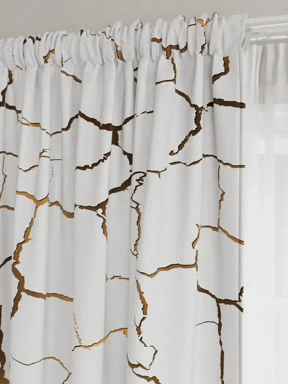 Штора тканевая для кухни, спальни "Кракле белый" 150х200 1шт