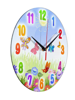 Часы настенные детские / Часы настенные / Настенные часы / Часы стеклянные настенные Декор для дома, подарок