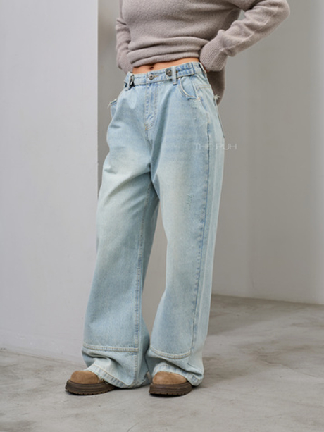 Голубые широкие джинсы-трансформеры