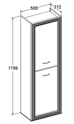 Пенал подвесной Opadiris Карат золото схема