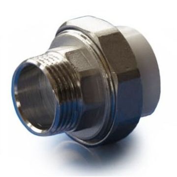 Муфта разъёмная Политэк 20x1" НР с наружной резьбой полипропиленовая