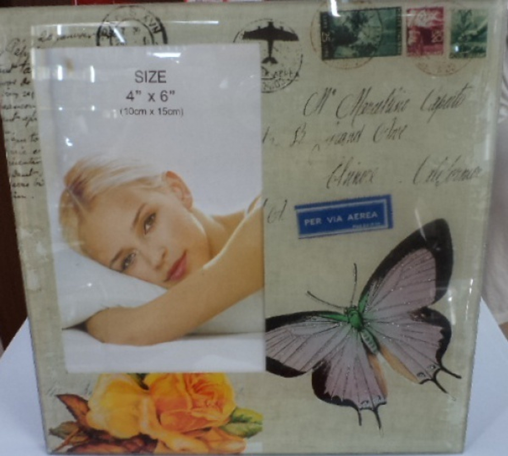 Фоторамка из стекла «Бабочка» 10х15 см G65