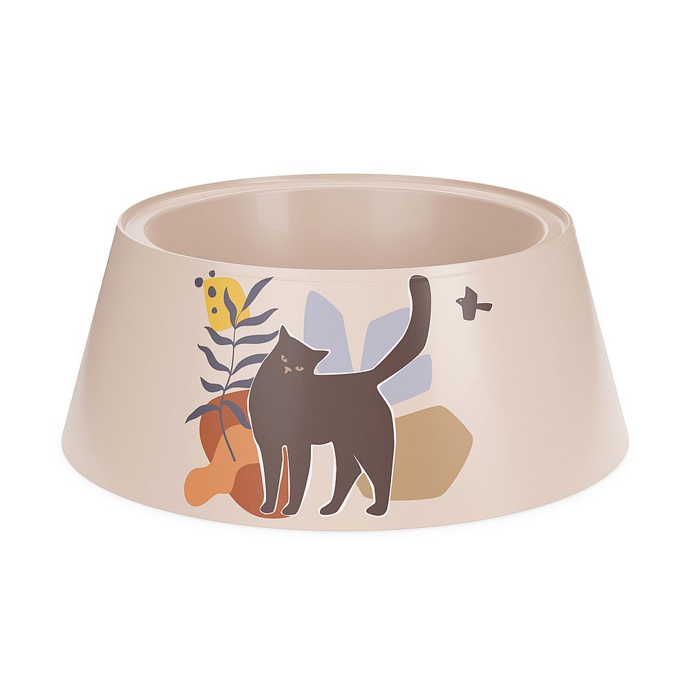 Миска "Cats" для домашних животных бежевая 700 мл