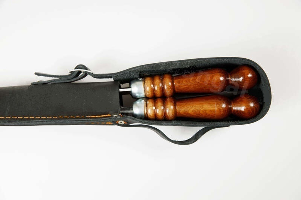 Подарочный набор шампуров в чехле, цвет черный