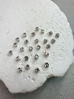 Шатоны 3 мм, Кристалл в серебре, 25 шт
