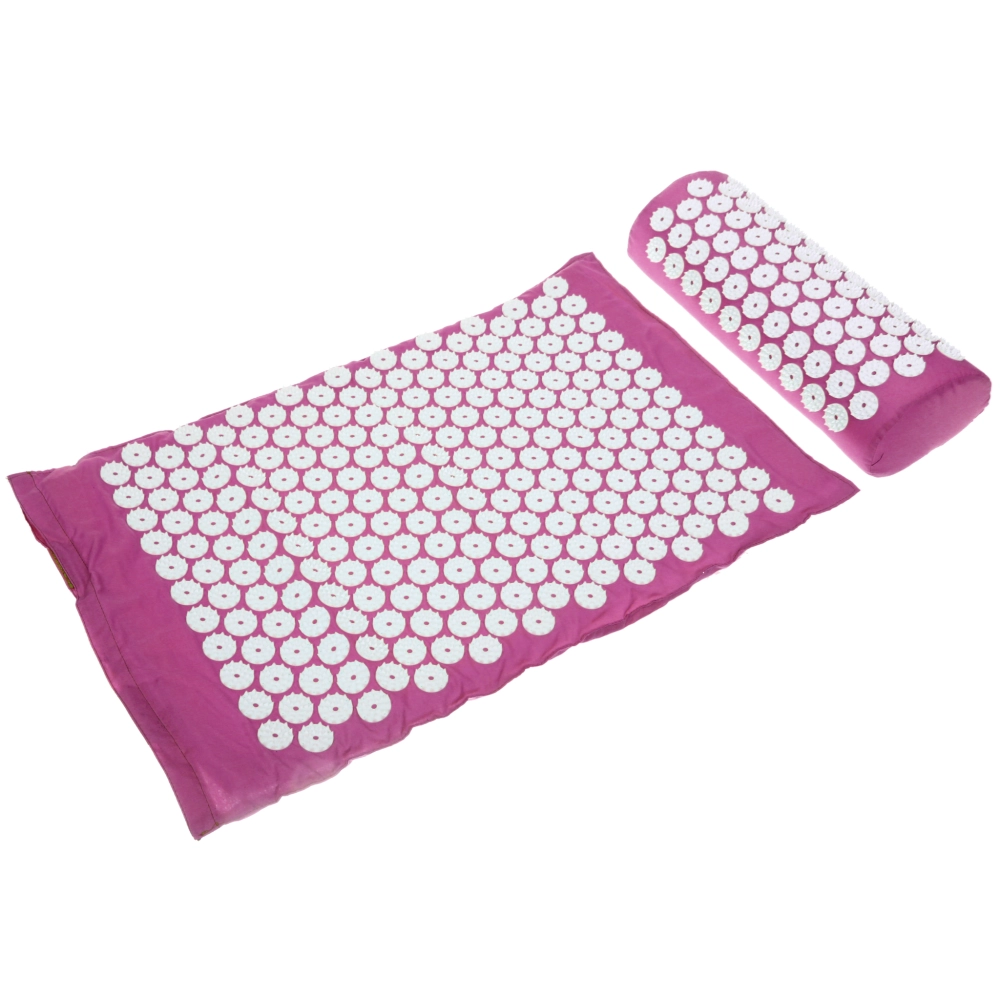 Акупунктурный набор (коврик игольчатый 64х40х2 см и валик 37х15х10 см в сумочке), розовый