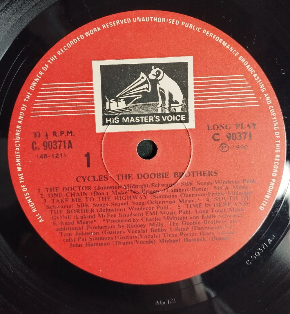 Винтажная виниловая пластинка LP The Doobie Brothers Cycles (Индия 1990)