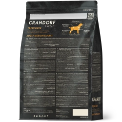Grandorf Fresh, Fresh Duck, Adult Medium & Maxi для собак средних и крупных пород (Свежее мясо утки с бататом)