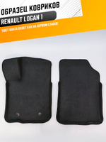 Коврики EVA для Renault Logan 1 поколение (06.2004 - 08.2016) - Комплект в салон - 3D С бортиками - Черный - Черный кант