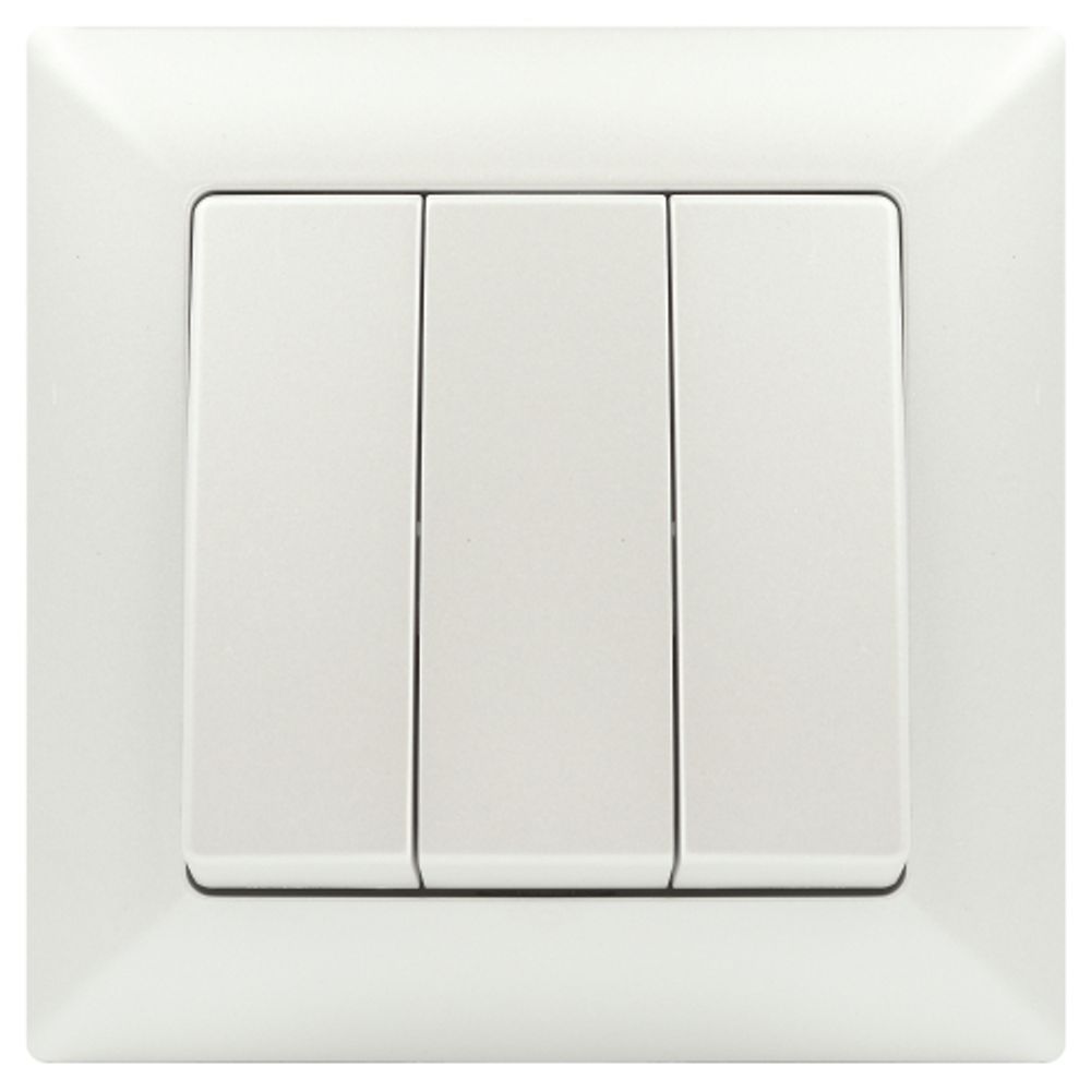 Выключатель Intro Solo 4-106-06 трехклавишный 10А-250В, IP20, СУ, перламутр | 