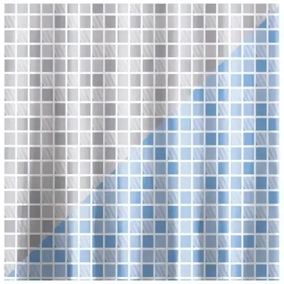 Занавеска для ванной, 180*180 см., клетка, материал - PEVA