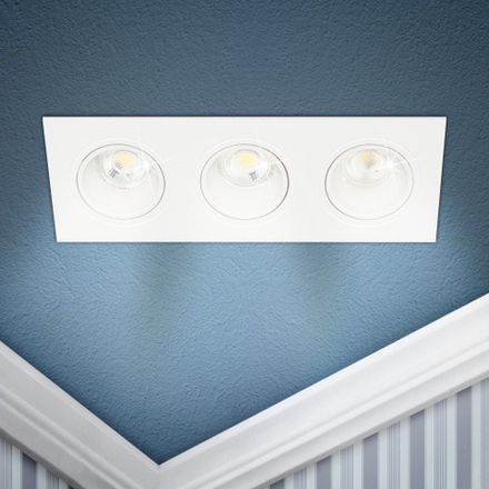 Светильник встраиваемый декоративный ЭРА KL90-3 WH под лампу MR16 GU5.3 белый пластиковый