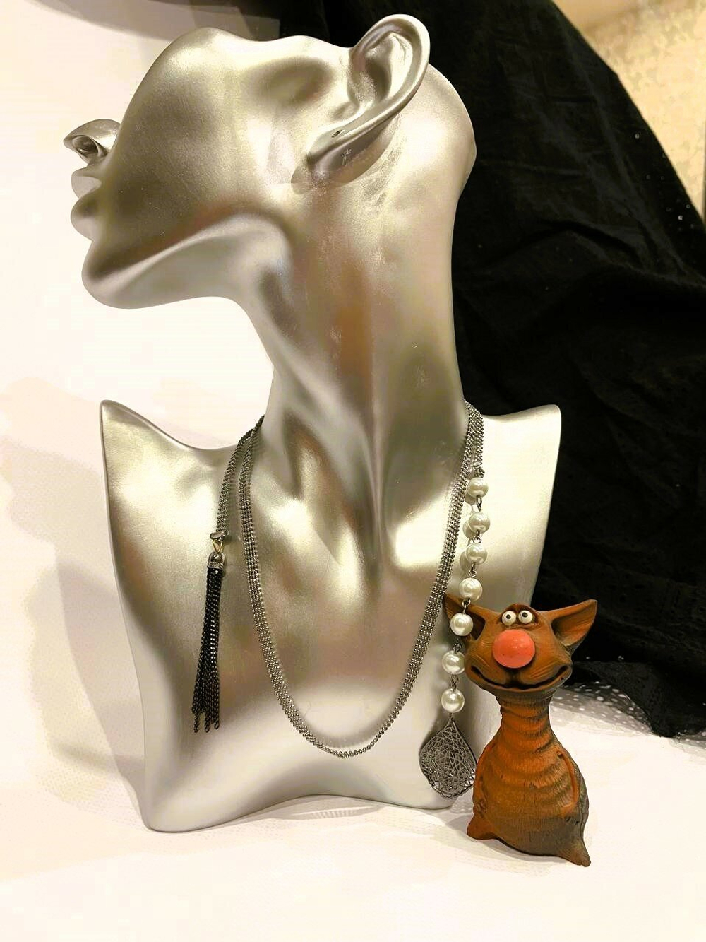 Кулон. Подвеска  трансформер "Галстук-узел" в серебряном цвете