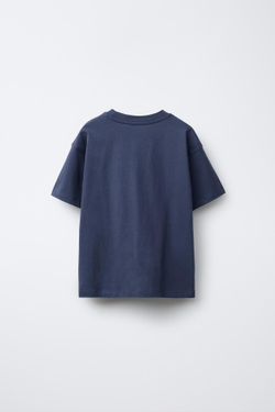 ZARA ФУТБОЛКА С ПРИНТОМ, СИНИЙ