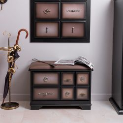 Банкетка Пандора 3 с обувницей Орех Оберджин Шоколад