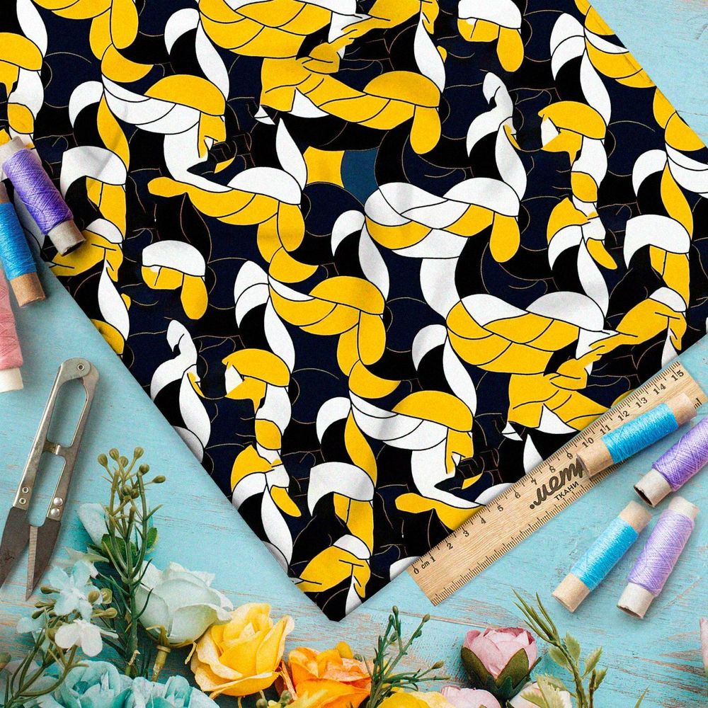 Ткань премиум бифлекс золотистый штамп