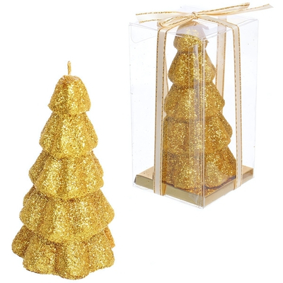 Свеча новогодняя «Сказочная ёлочка» 5,5х10 см, золото