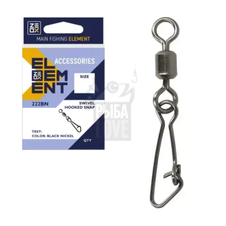 Карабин Застежка с вертлюгом ZEOX Swivel Hooked Snap 222BN