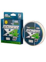 Плетеный шнур для рыбалки TauMANN Sonar PE X4 150m #1.2 (0.18mm) Yellow