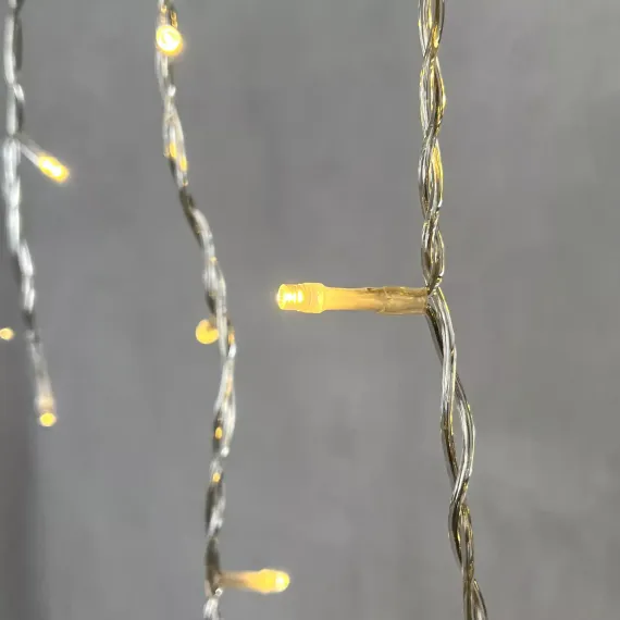 Гирлянда Бахрома 3,1*0,5 м., 24В., 150 тепло-белых LED ламп, провод прозрачный ПВХ, IP54, LTC (PIL150-10-1WW)