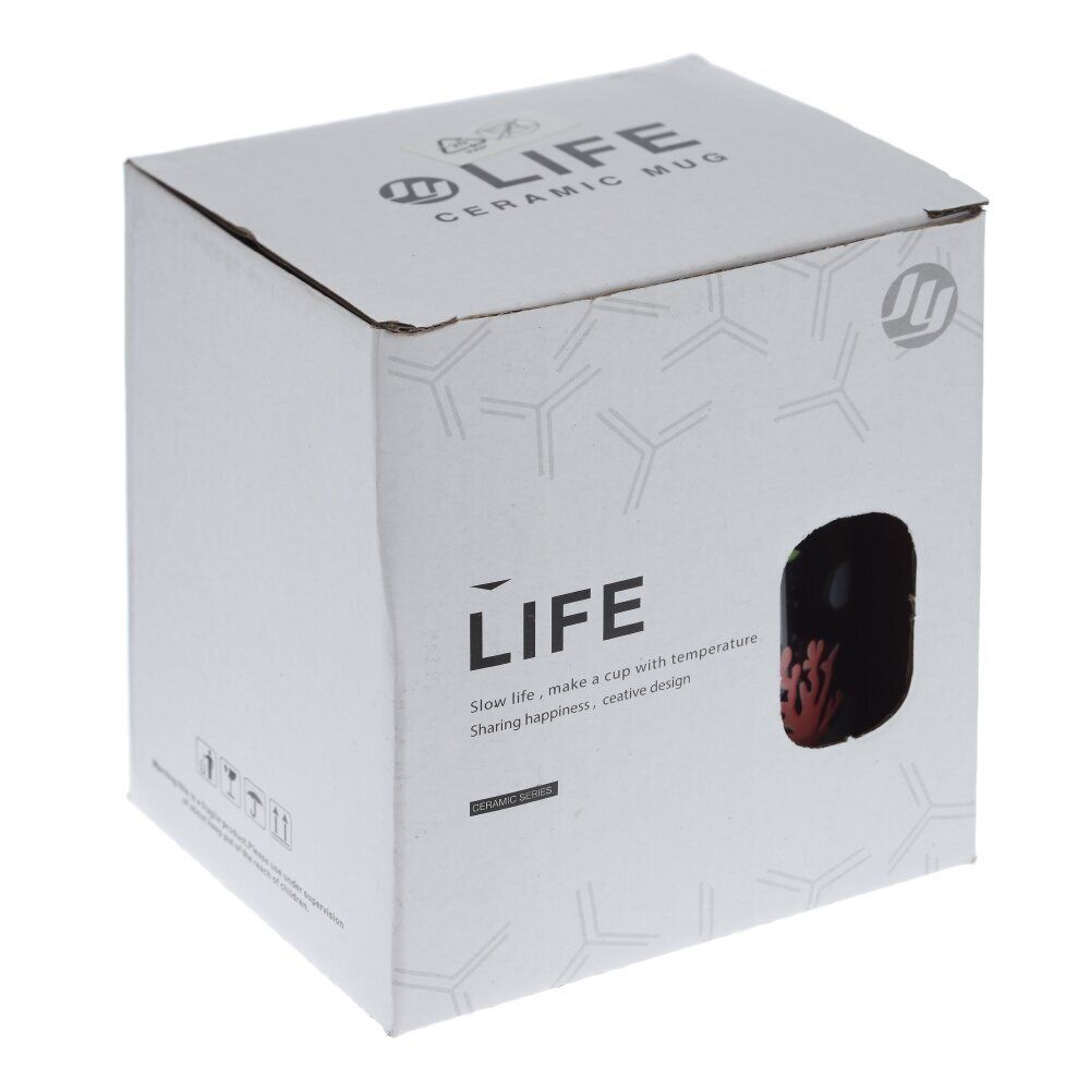 GAEM Кружка с крышкой и ложкой, 300 мл, L11 W9 H12 см, 4в.