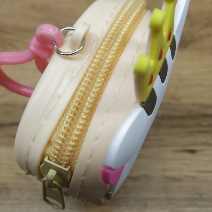 Кошелек-брелок Кошечка с короной силикон цвет бежевый